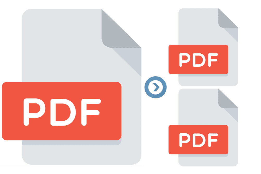 4-step instructions to split PDF.